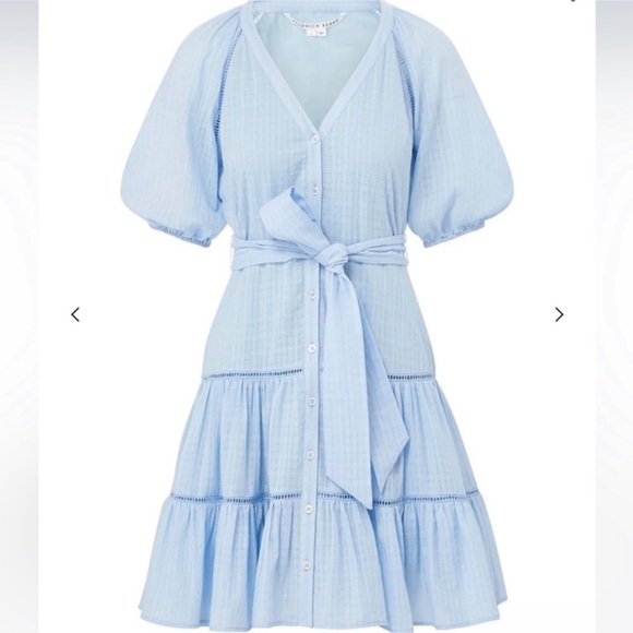 Veronica Beard Dewey Tiered mini blue Dress Sz 6 - Picture 5 of 5